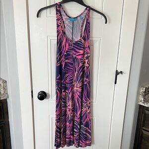 Tori Richard Pink and Navy Maxi Dress